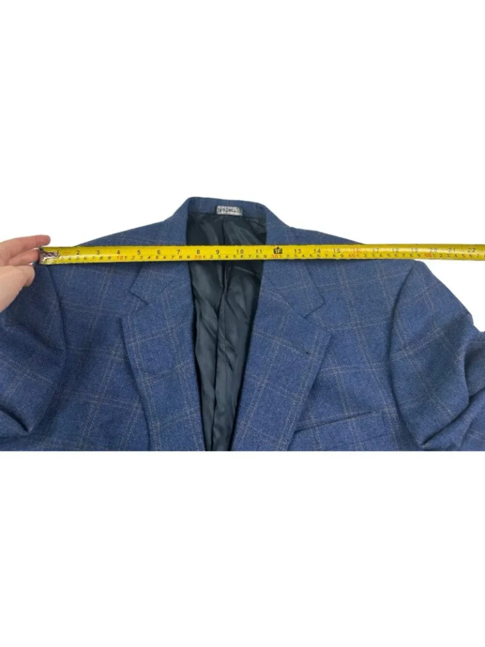 Burberry’s Men’s Wool Sport Coat Checked Blazer Navy Blue 44L Vintage